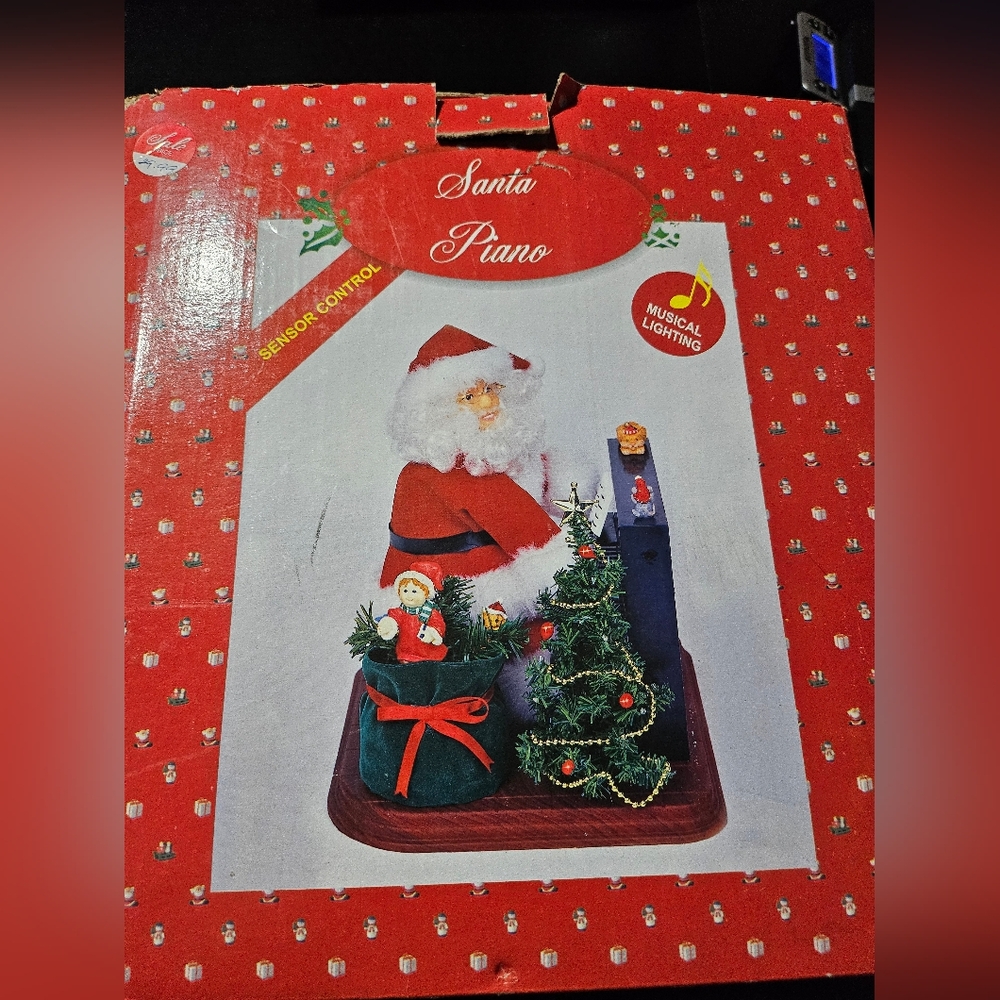 Vtg Santa Playing Piano Country Christmas Animated Holiday‎ Innovative Products